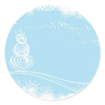 Blue Christmas Round Stickers