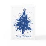 Blue Christmas Tree Greeting Cards