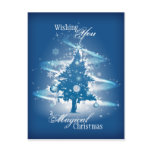 Blue Christmas Tree Christmas Postcard