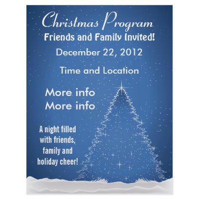 Blue Christmas Tree Program Flyer by ZazzleFlyers