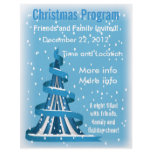 Blue Christmas Tree Ribbon Program Flyer