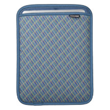 blue ciel plaid stripe pattern sleeves for iPads