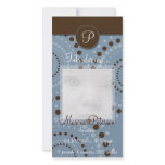 Blue Circle Pattern Baby Announcement Photo Cards