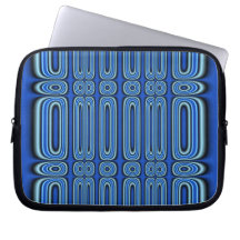 Blue Circle Pattern Laptop Computer Sleeves
