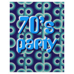 Blue circles Seventies party flyers