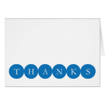 Blue Circles Thank You Note Greeting Cards