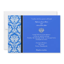 Blue Classic Damask Wedding Invitation