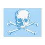 Blue Classic Skull and Crossbones Post Card