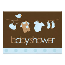 Blue Clothesline Invitations
