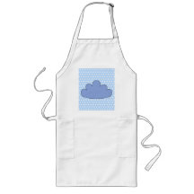 Blue Cloud on Blue and White Polka Dots. Aprons