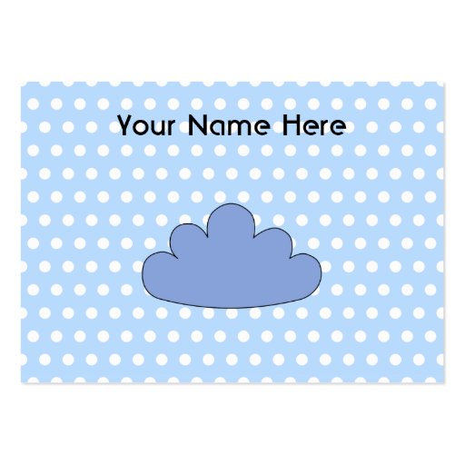 Blue Cloud on Blue and White Polka Dots. Business Cards