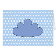 Blue Cloud on Blue and White Polka Dots. Card