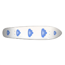 Blue Cloud on White Background. Skate Board Deck