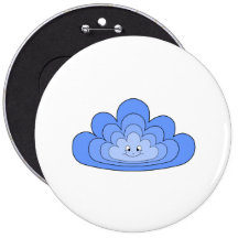 Blue Cloud with Smile on White. Buttons