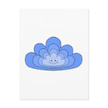 Blue Cloud with Smile on White. Custom postcards