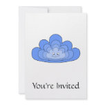 Blue Cloud with Smile on White. Invitation