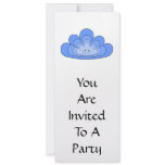 Blue Cloud with Smile on White. Personalized Invitation