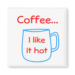 blue coffee cup for your own text magnets