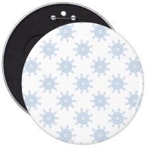 Blue Cog Wheels. Fractal Circles Pattern. Pinback Button