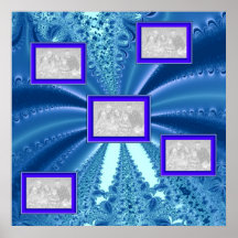 Blue Collage 1002 Poster