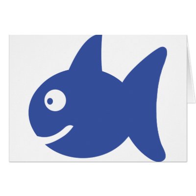 blue comic fish greeting cards by Tomaniac