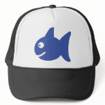 blue comic fish mesh hat
