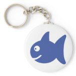 blue comic fish key chain