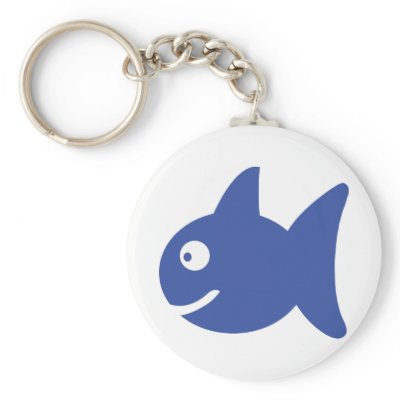blue comic fish key chain by Tomaniac