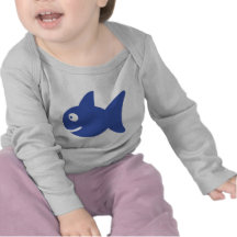 blue comic fish t shirts