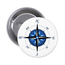 Blue Compass Rose Buttons