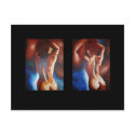 Blue Contour Collage postcards