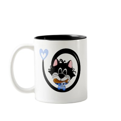Blue Cool Cat Mugs by toddlersplace