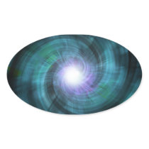 Blue Cosmic Twirl Oval Stickers