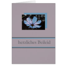 blue cosmos german sympathy card
