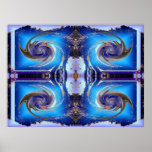 blue cosmos swirl posters