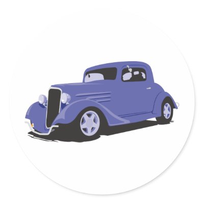 Blue Coupe Stickers by hotrodshirts