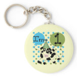 Blue Cow 1st Birthday Tshirts and Gifts Keychain