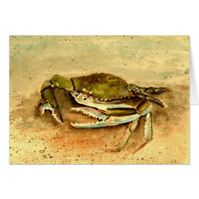 blue crab acrylic painting sea marine life by dereklovessheila