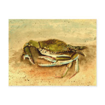 blue crab acrylic painting sea marine life
