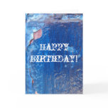 Blue Cracked Peeling Paint, Happy Birthday! Greeting Cards
