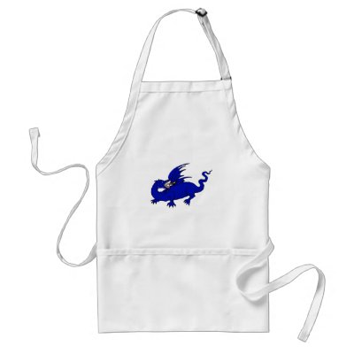 Blue Crawling Flame Dragon Aprons by dragons_lair