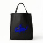 Blue Crawling Flame Dragon Canvas Bag