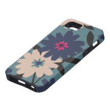 Blue & Cream Floral iPhone 5 Case
