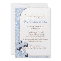 Blue Cross Baptism/Christening Invitation