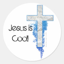 Blue Cross, Jesus is Cool! Round Stickers