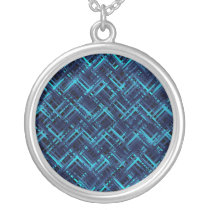 Blue Cross Stitch Necklace necklaces