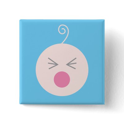 Blue Cry Baby Button by orangesodapress