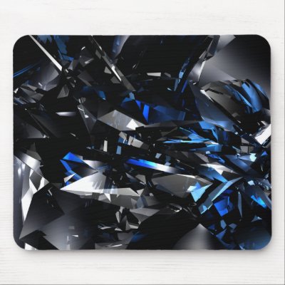 Blue crystals Mousepad by 3dwallpaperstudio