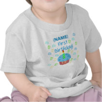 Blue Cupcake First Birthday Customisable