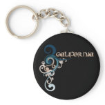Blue Curly Swirl California Keychain Dark
